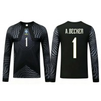 Stroje piłkarskie Brazylia Alisson Becker #1 Bramkarskie Koszulka Podstawowej MŚ 2026 Długi Rękaw